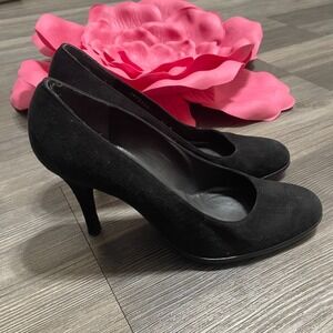 STUART WEITZMAN Womens Sz 6.5M Black Suede Pumps Career Job Capsule Quiet Luxury